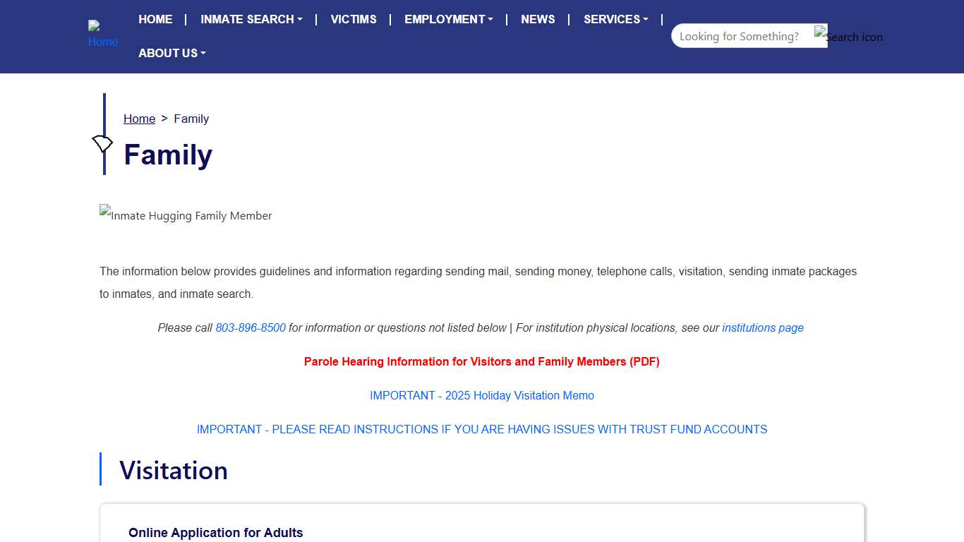 Family | South Carolina Department of Corrections